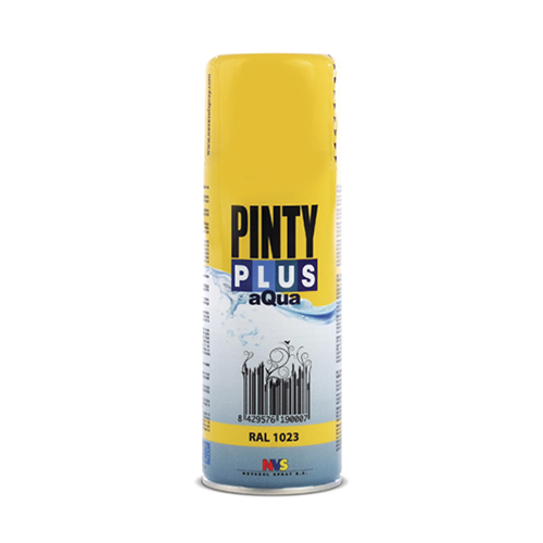 Pinty Plus aQua 400ml. Quick-drying, water-based spray paint with a smooth gloss finish