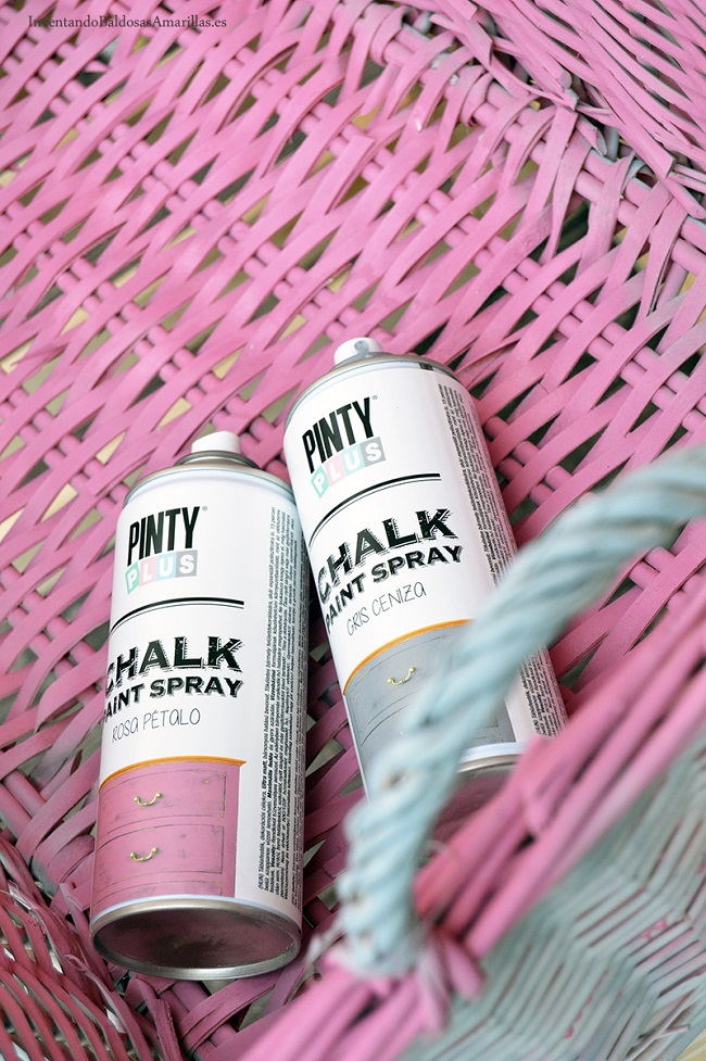 Wicker with chalk spray paint Pintyplus