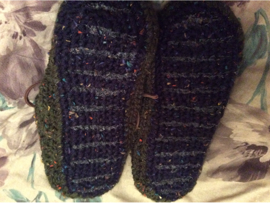 non-slip soles on crochet slippers