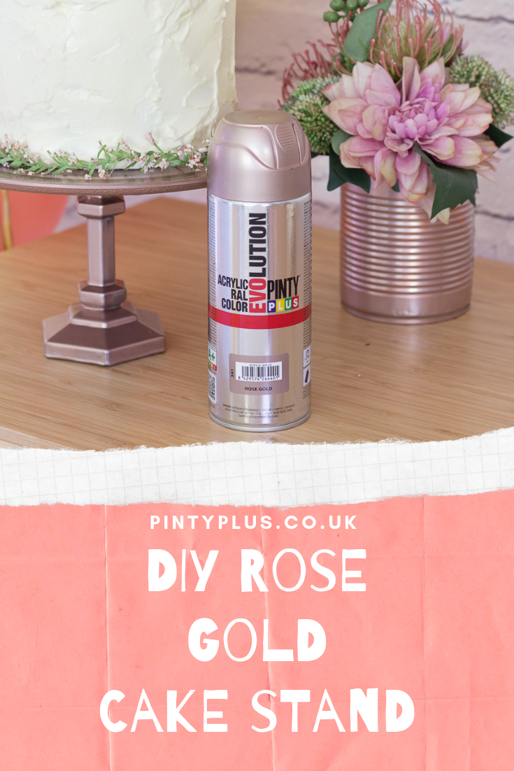 How to make a cake stand with rose gold spray paint - Pintyplus