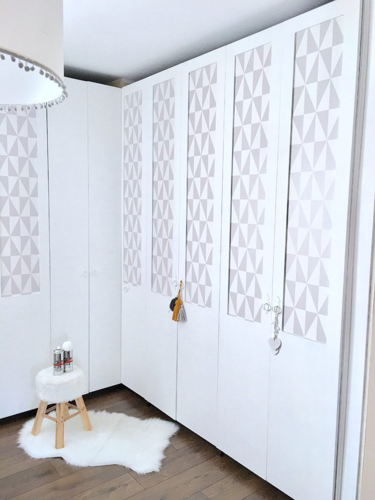 spray painted white wardrobe