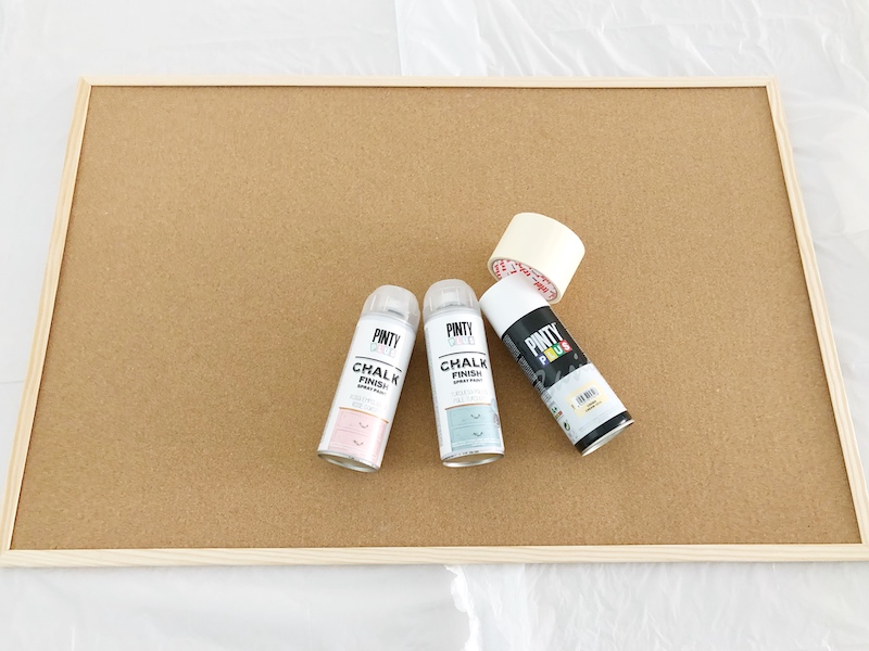 materials required to paint a cork board