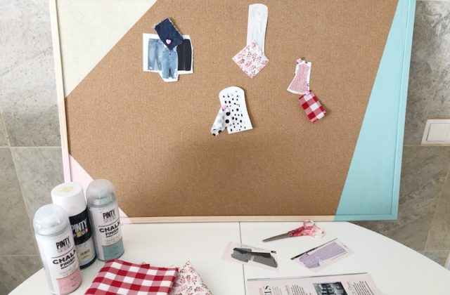 how to transform a cork noticeboard with spray paint